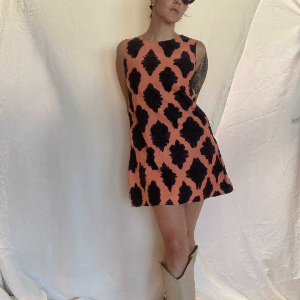 Sleeveless Mod Shibori Mini Dress
